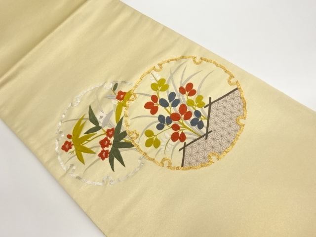 JAPANESE FUKURO OBI / EMBROIDERY / ASANOHA